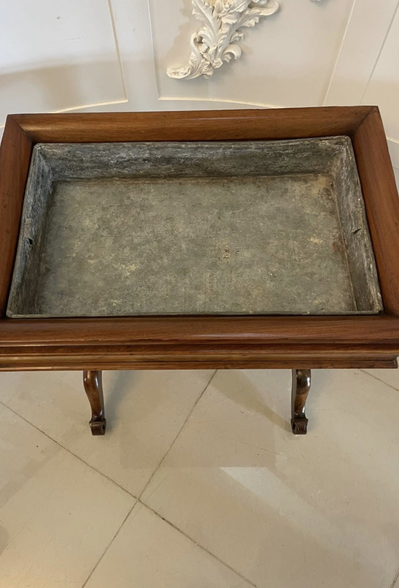 Unusual Antique Victorian Quality Burr Walnut Jardiniere Table - Image 6